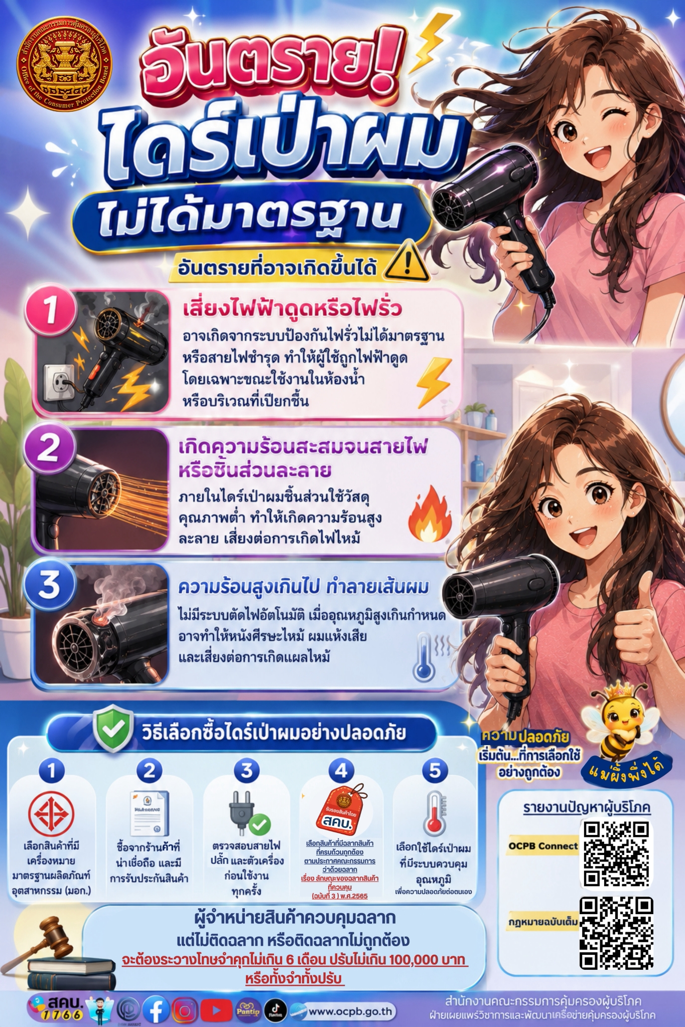 อันตรายไดร์เป่าผม